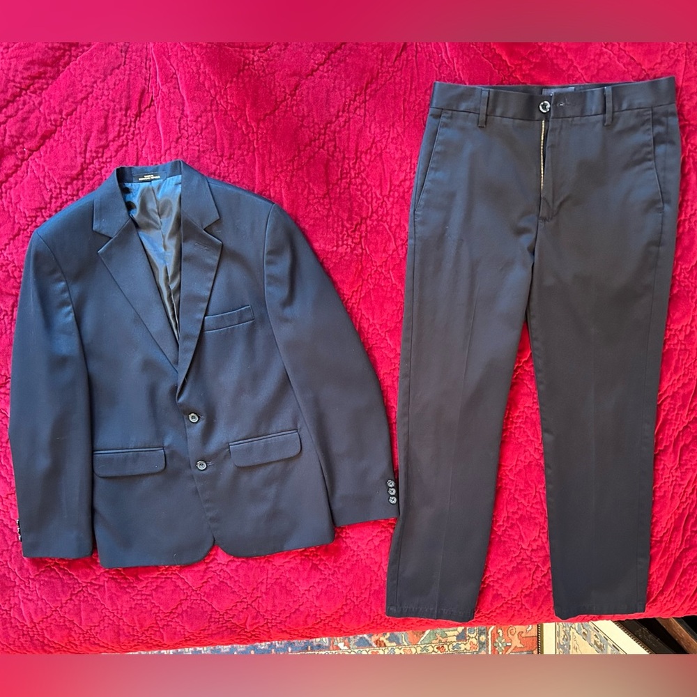 Boys size 16 Van Heusen and Dockers Black Suit Set